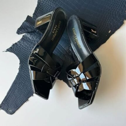 Saint Laurent Tribute Slide Sandals Black