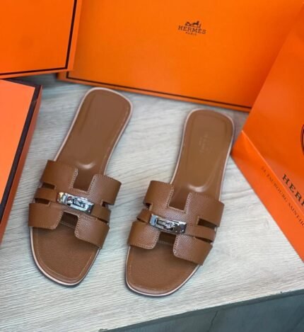 Hermes Oran Sandals Brown