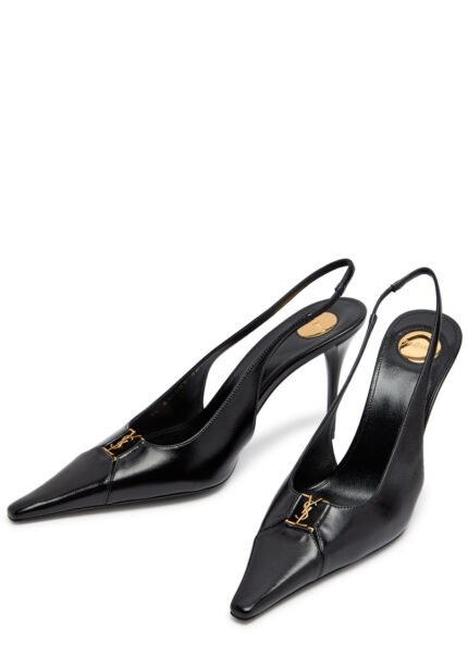Saint Laurent Babylone Breteuil 90 Slingback Pumps Black