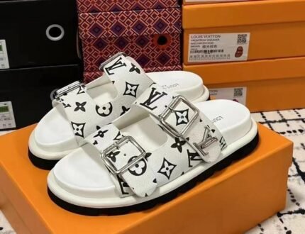 Louis Vuitton Monogram Bom Dia Flat Comfort Mules White