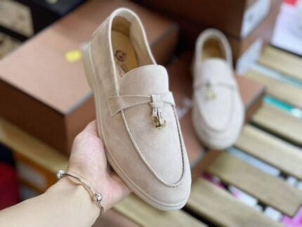 Loro Piana Summer Charms Walk Loafers Sand Stone Suede