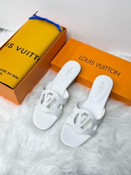 Louis Vuitton LV Isola Flat Mules White