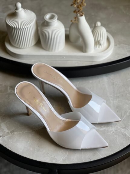 Gianvito Rossi 85mm Elle Open-Toe Sandals In White