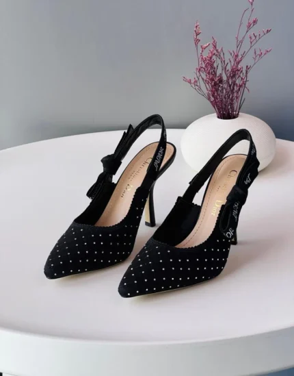 Dior J'Adior Slingback Pumps With Rhinestone Embellishments In Black